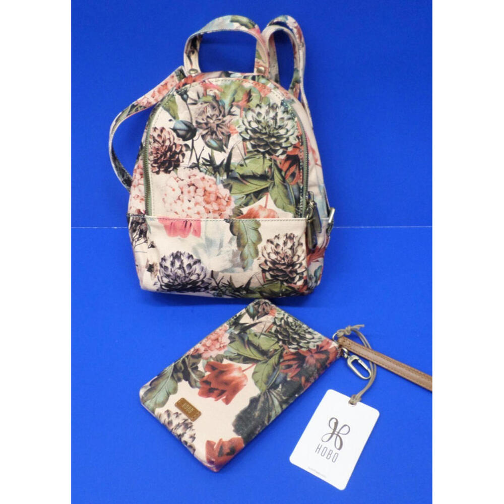 HOBO Juno Botanical Floral Cotton Mini Backpack w/ Spark Wristlet NWT!!